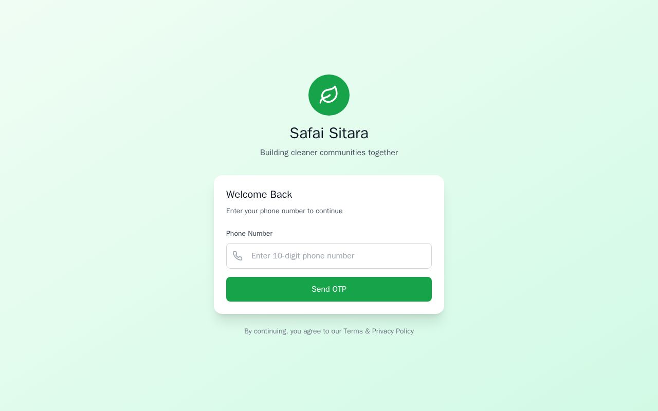 Preview of safai sitara community-driven eco sustainability app