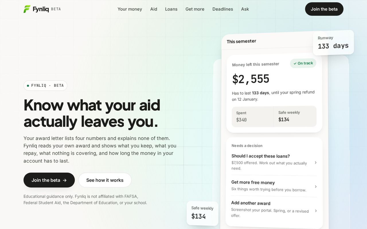 Preview of Fynliq Landing