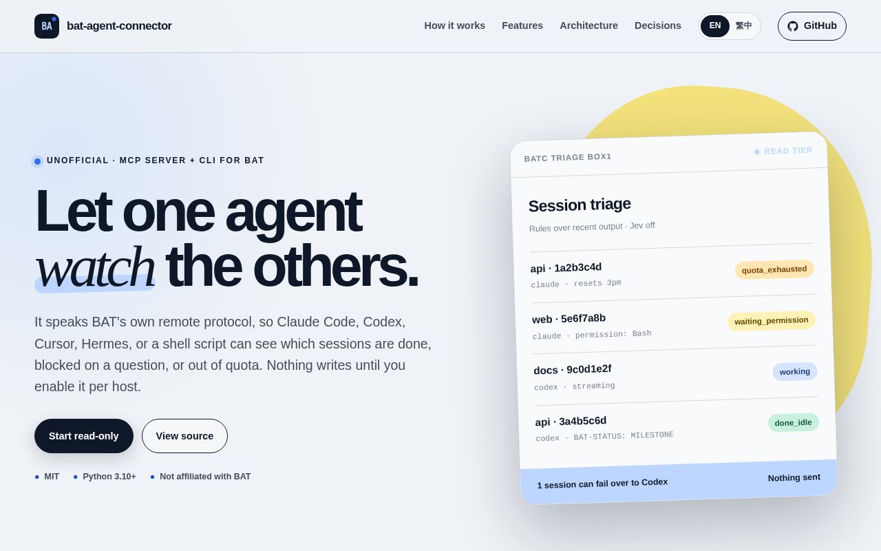 Preview of Bat Agent Connector