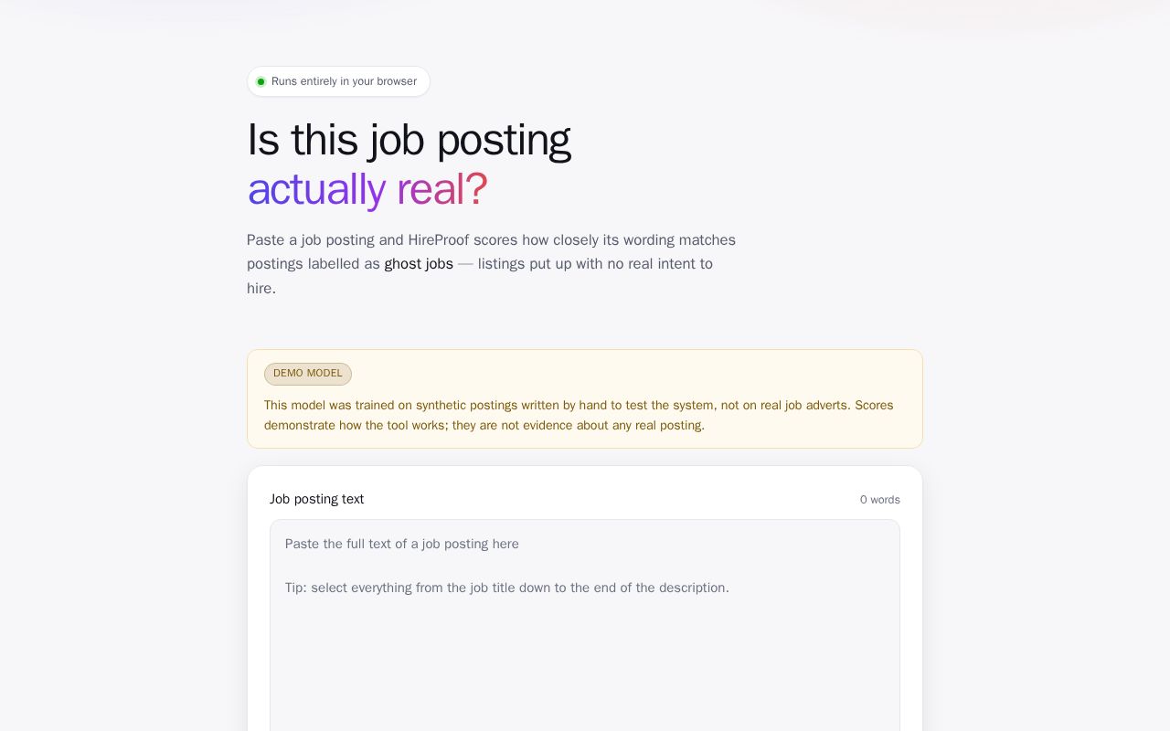 Preview of HireProof
