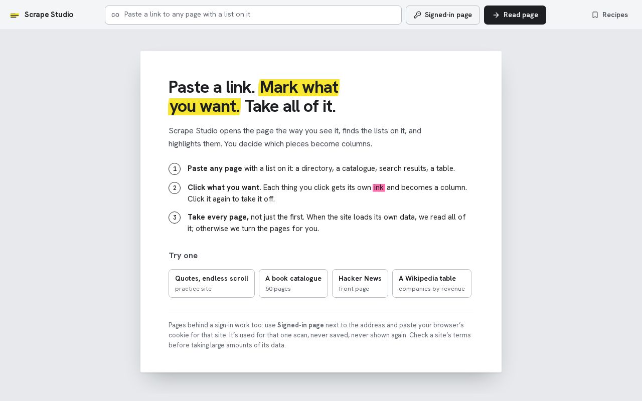 Preview of Web Scrapper