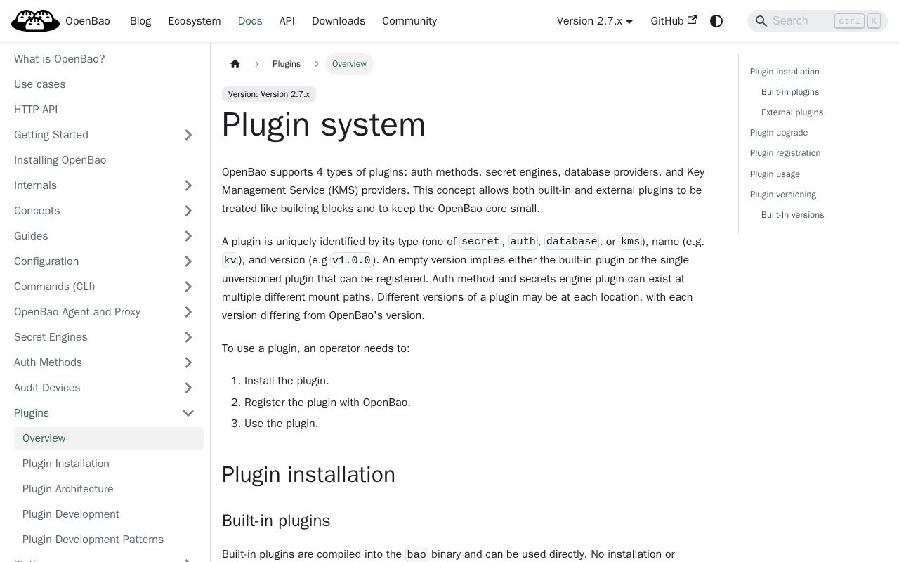Preview of Openbao Plugin Secrets Bitwarden