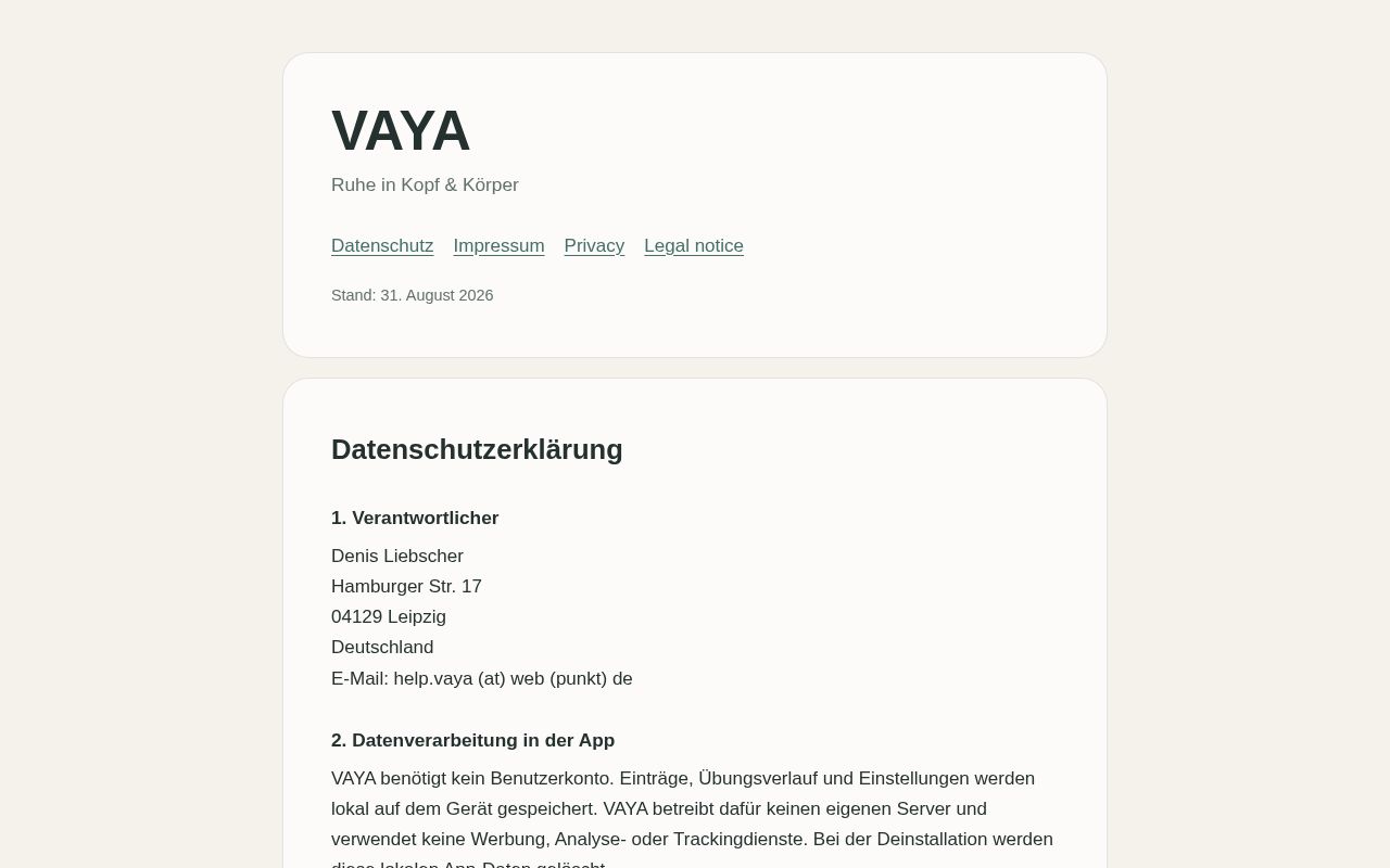 Preview of Vaya Privacy
