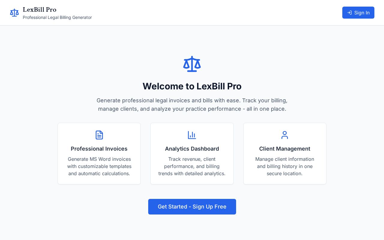 Preview of Lexbill Pro