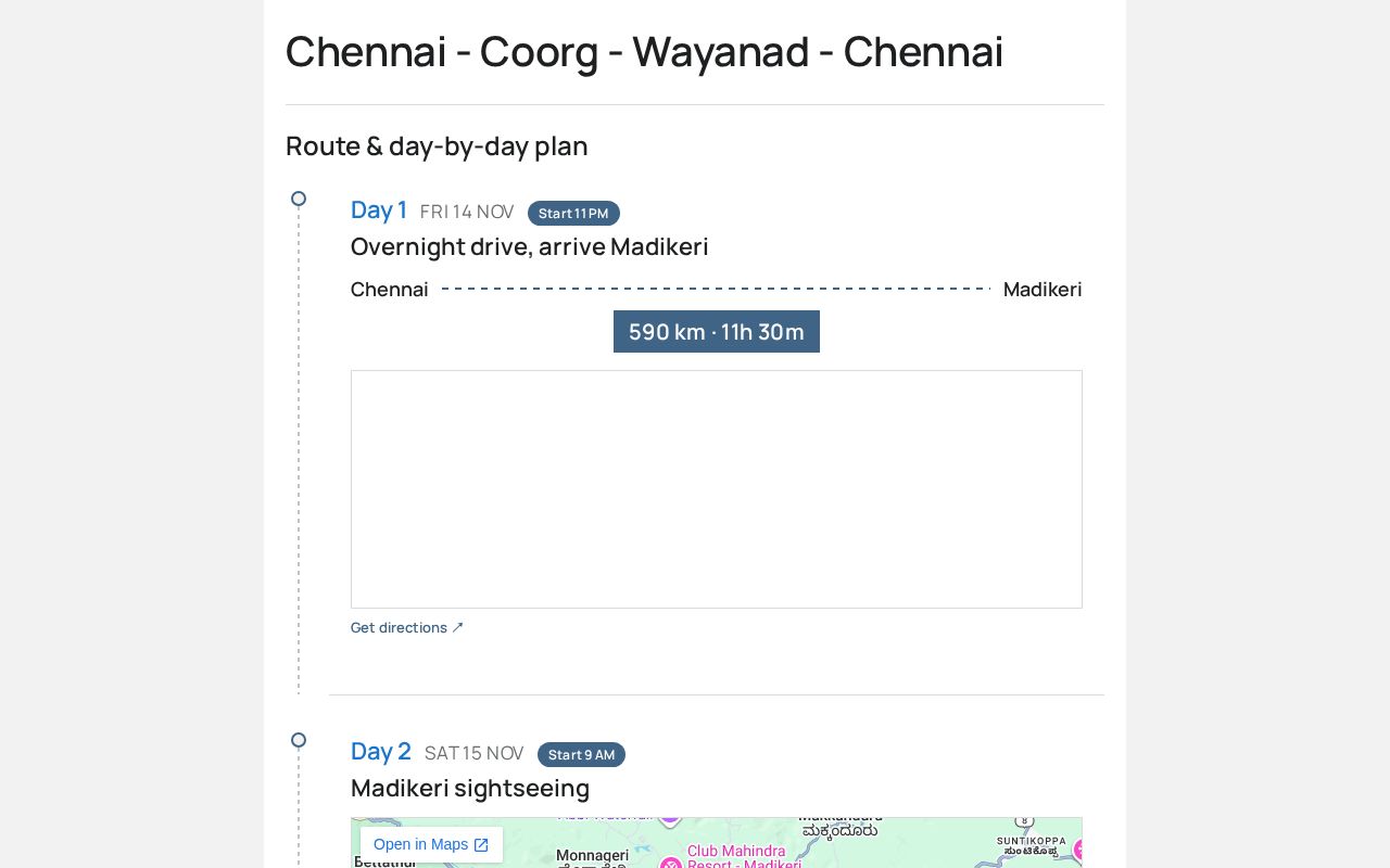 Preview of Chennai Trip Plan