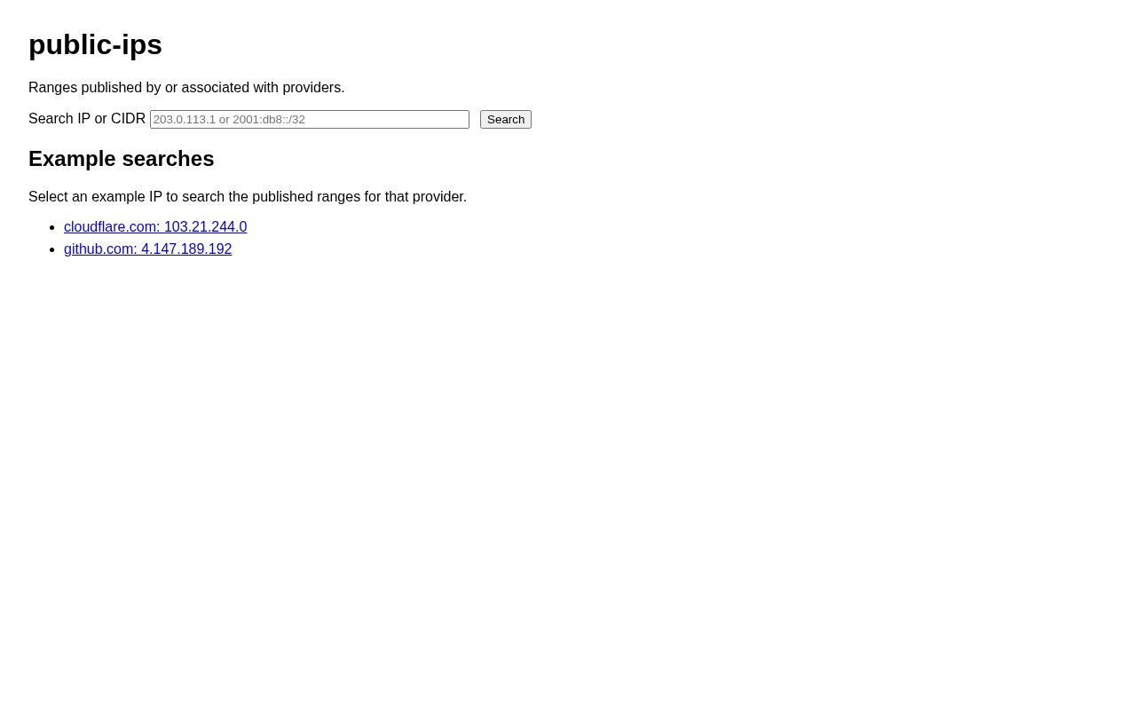 Preview of Public Ips