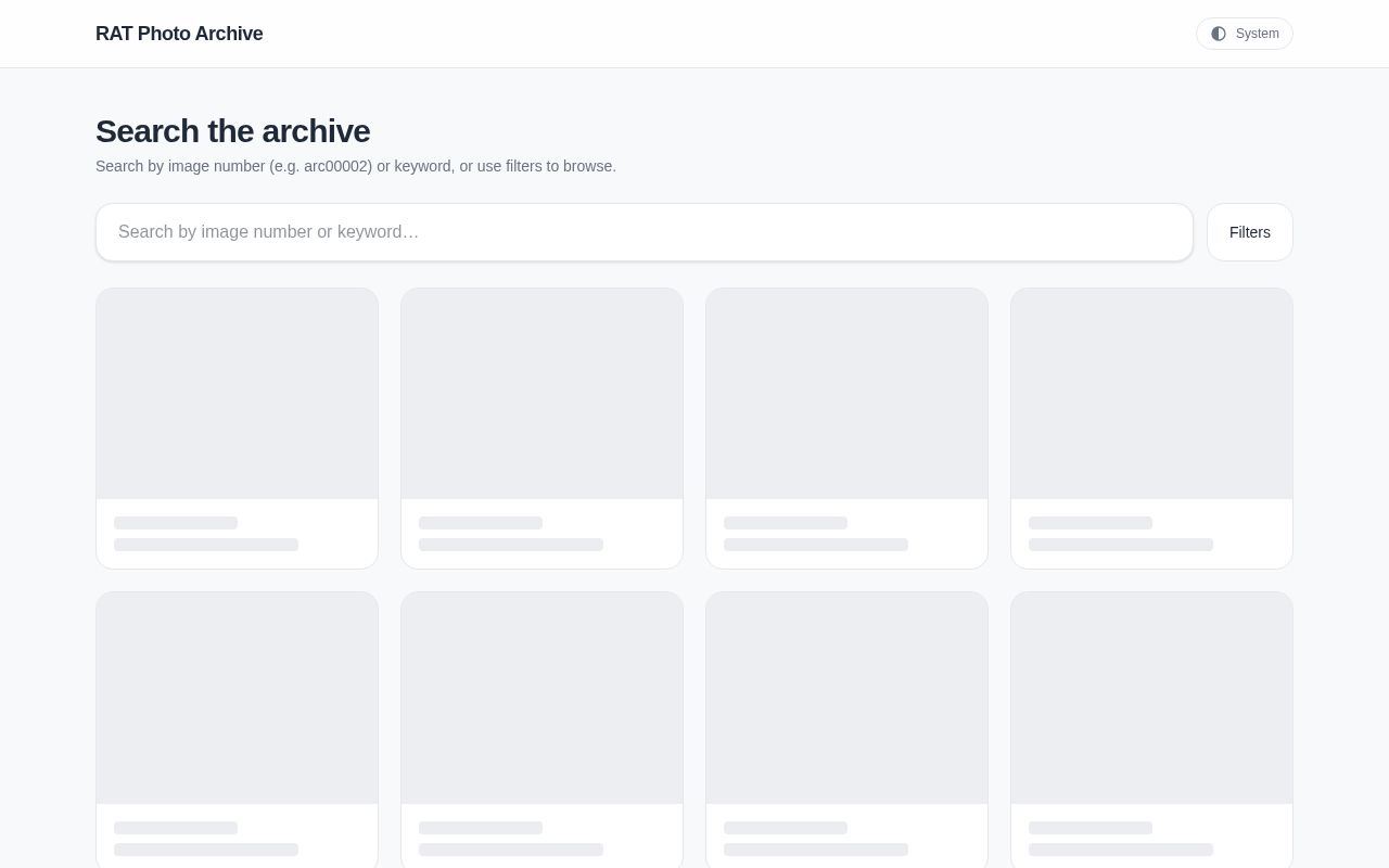 Preview of Public image_no-keyed search/browse tool for the RAT photo archive