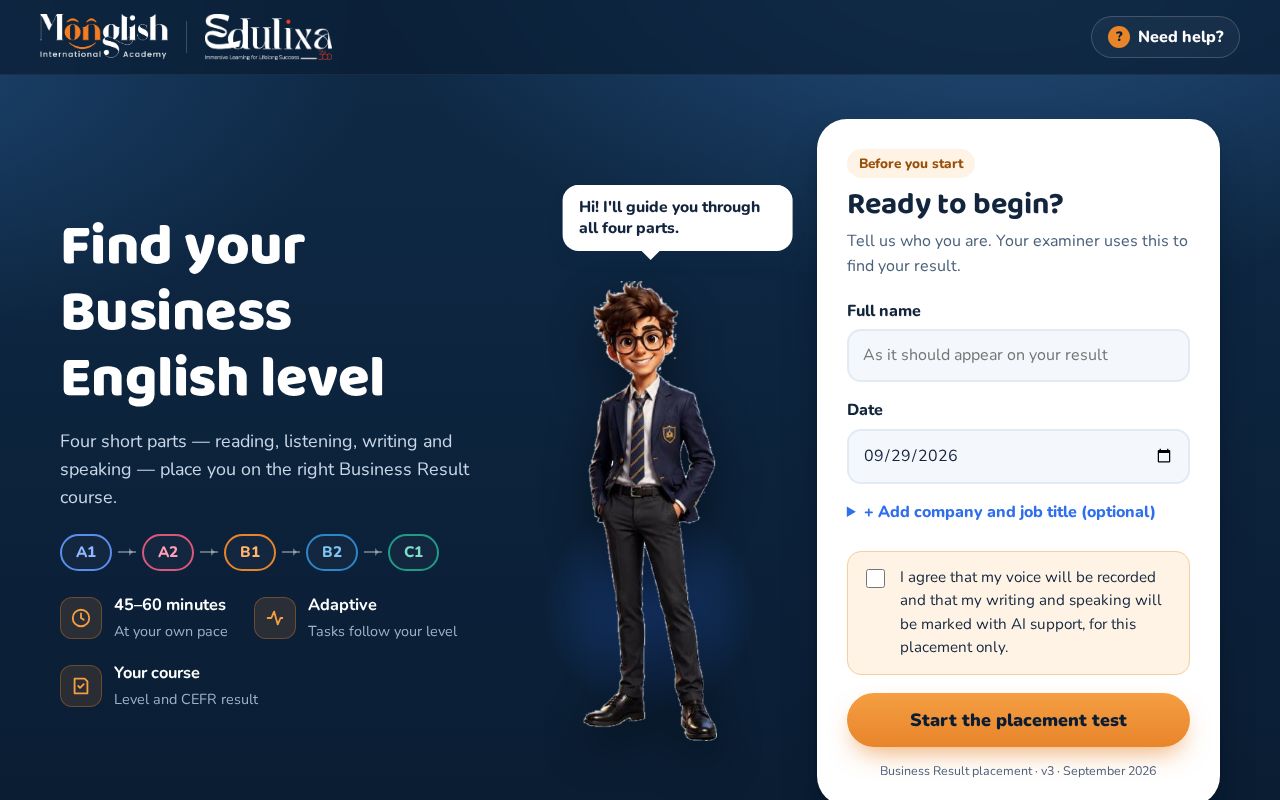 Preview of Updated Business English Placement Test