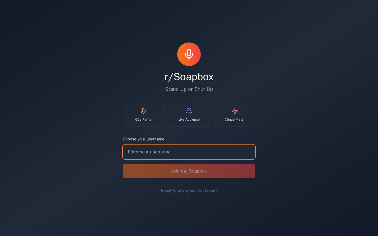 Preview of Soapbox Rumble — Real-Time Rant Arena