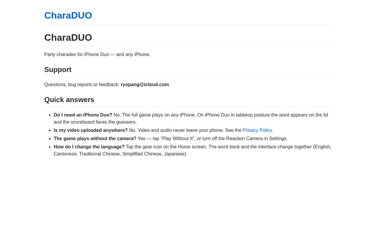 Preview of CharaDUO Support
