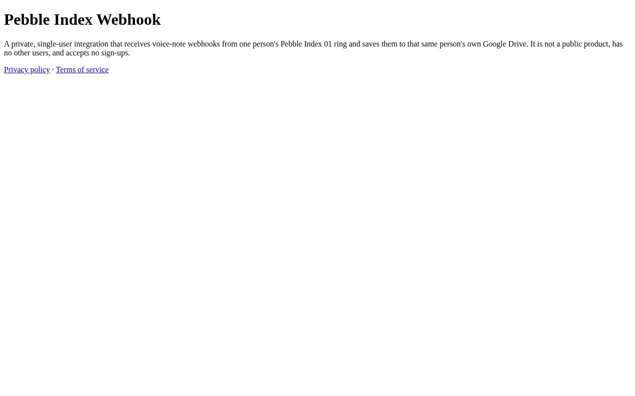 Preview of Pebble Index Webhook