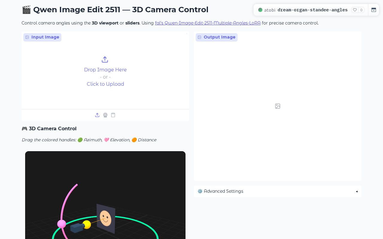 Preview of Qwen Image Multiple Angles 3D Camera