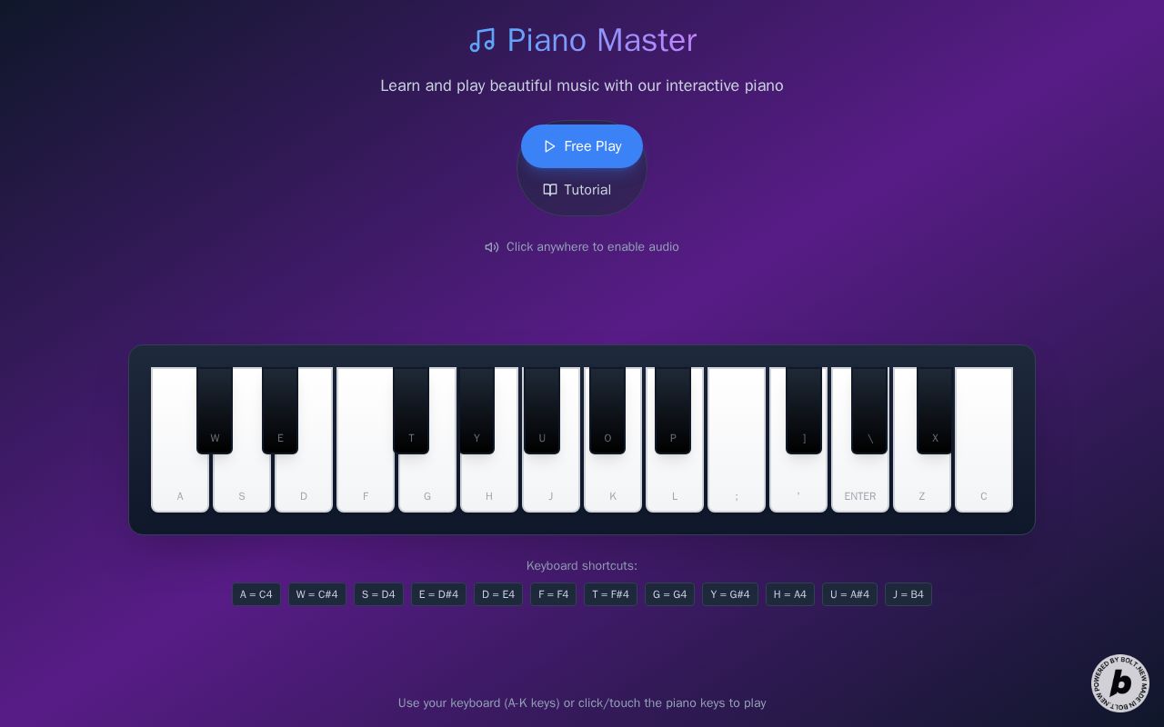 Preview of One shot prompt - piano with tutorial