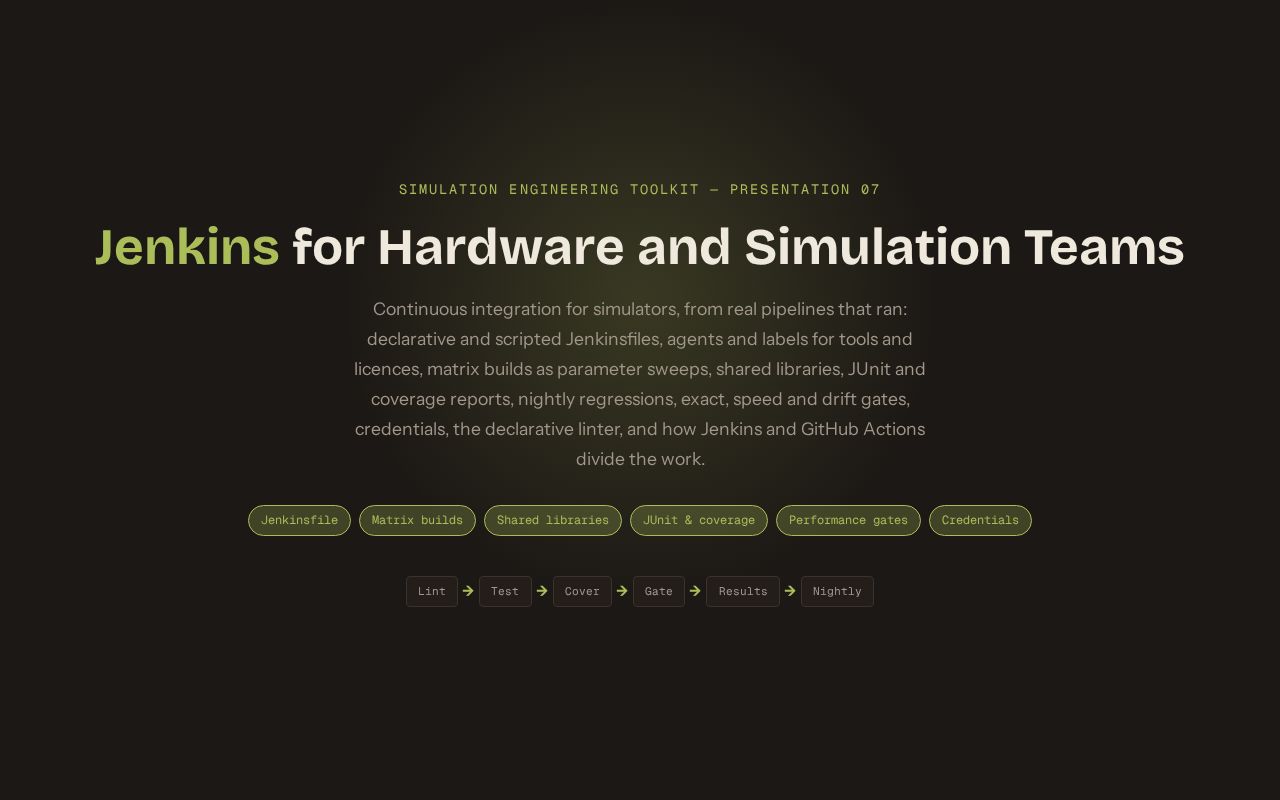 Preview of SimEng 07 Jenkins For Simulation Teams