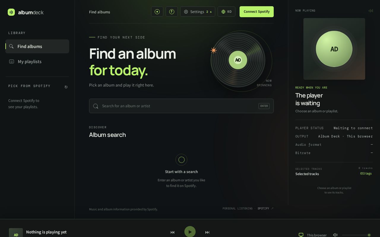 Preview of Album Deck