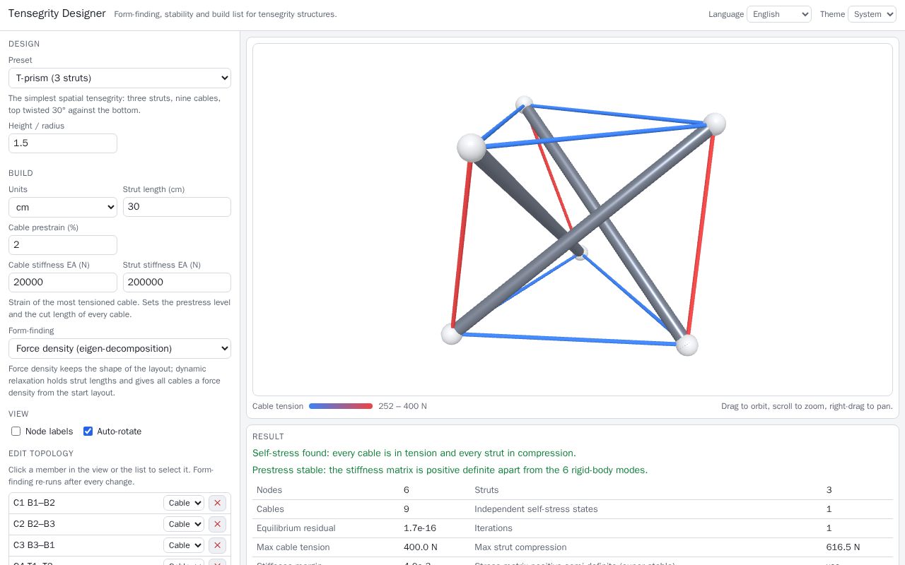 Preview of Tensegrity Designer