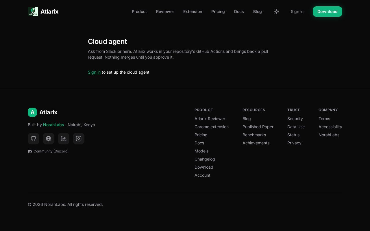 Preview of Cloud agent
