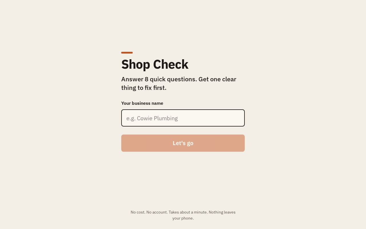 Preview of Shop Check