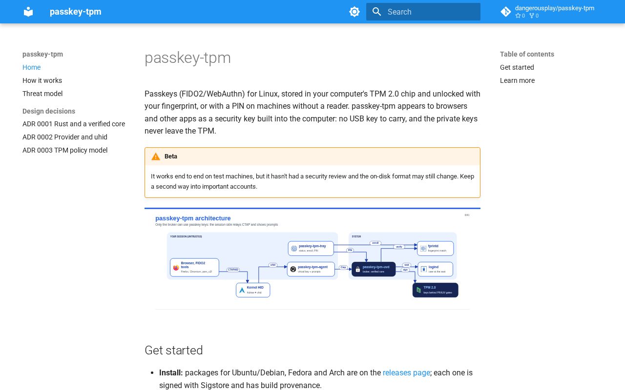 Preview of Passkey Tpm