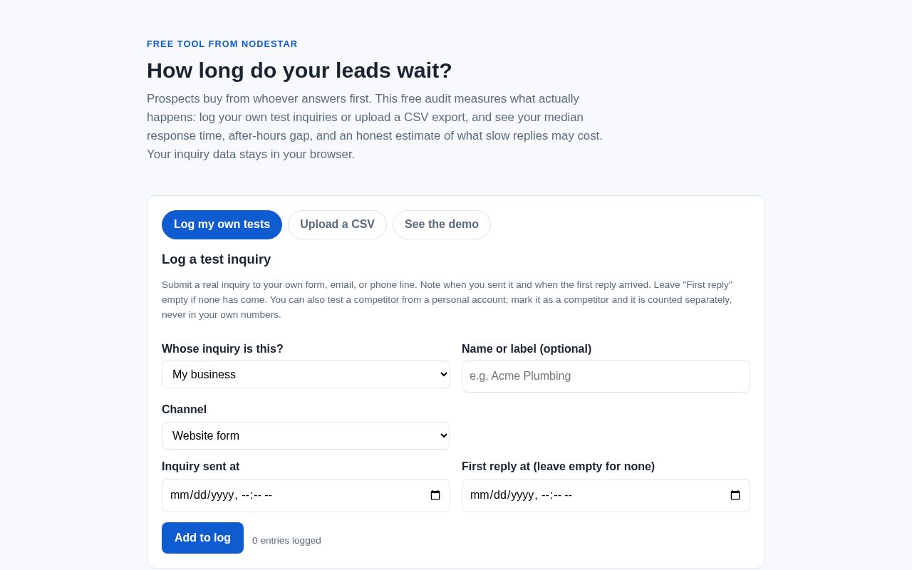 Preview of Nodestar Lead Response Audit