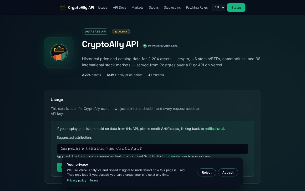 Preview of Cryptoally Api