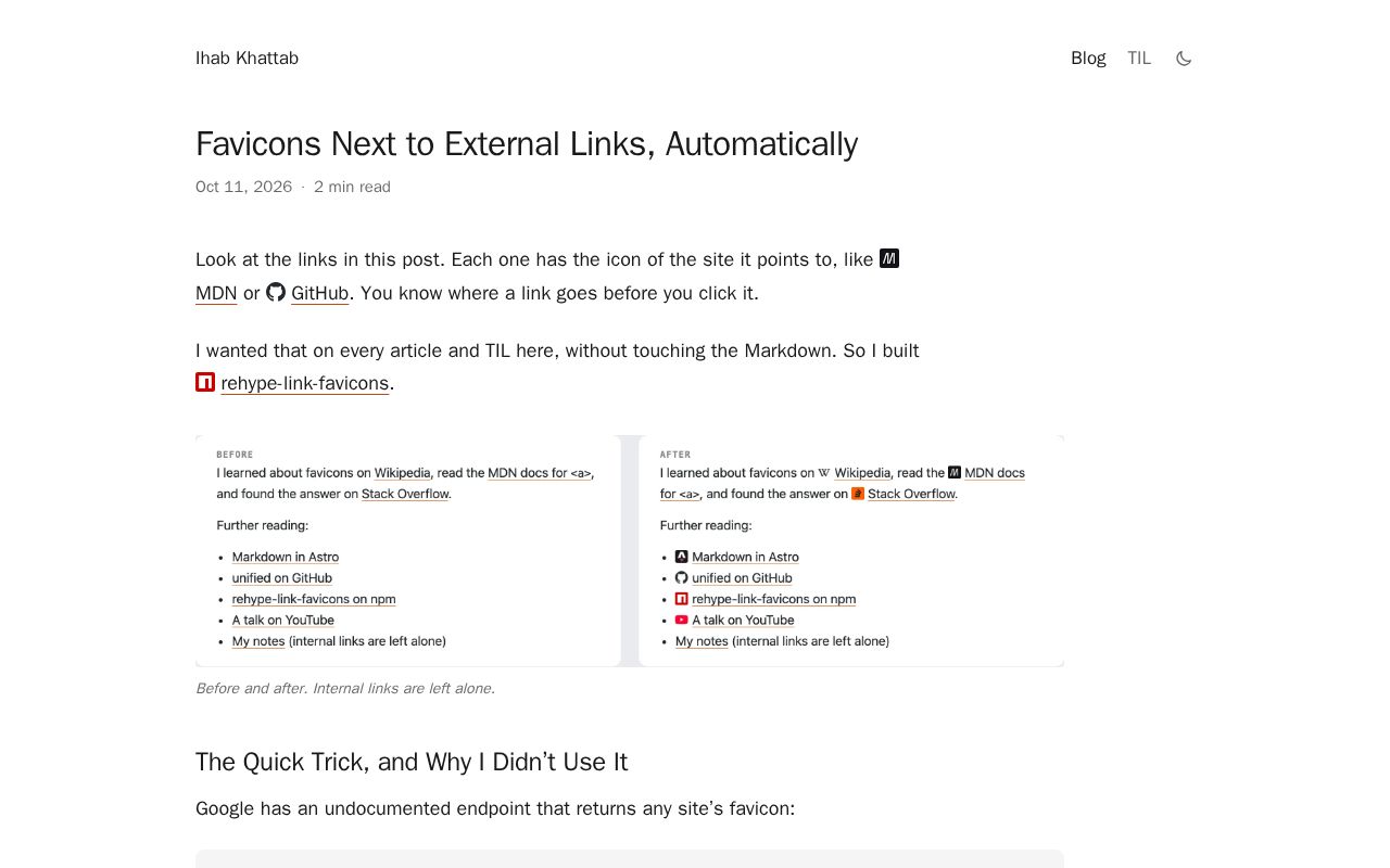 Preview of Rehype Link Favicons