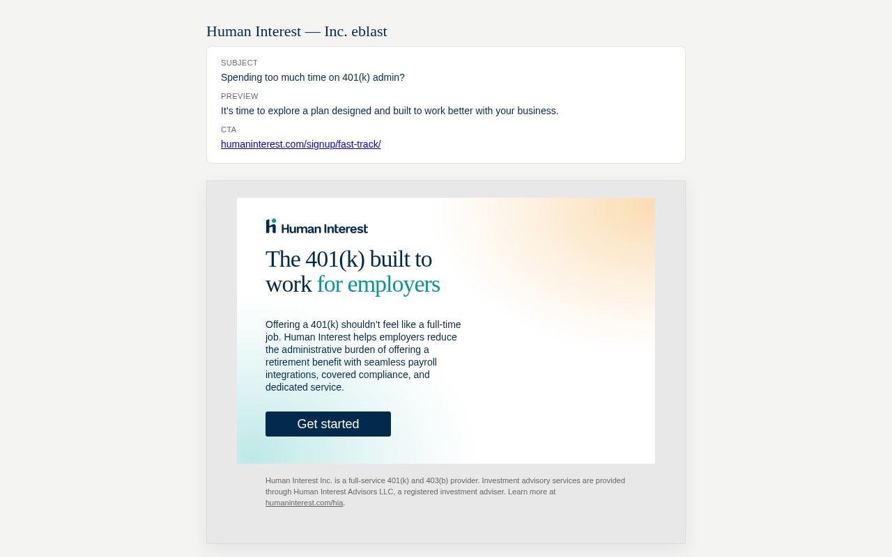 Preview of Human Interest Inc.com eblast — Marketo HTML preview (GitHub Pages).