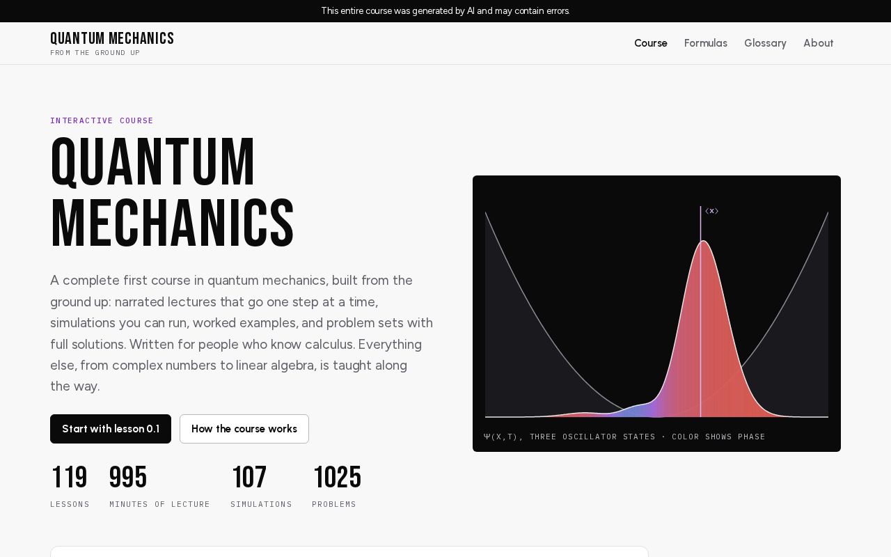 Preview of Quantum Mechanics From The Ground Up