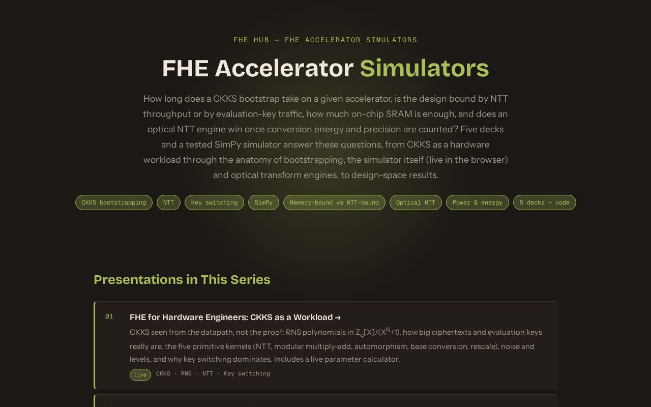 Preview of FHE Hub Accelerator Simulators