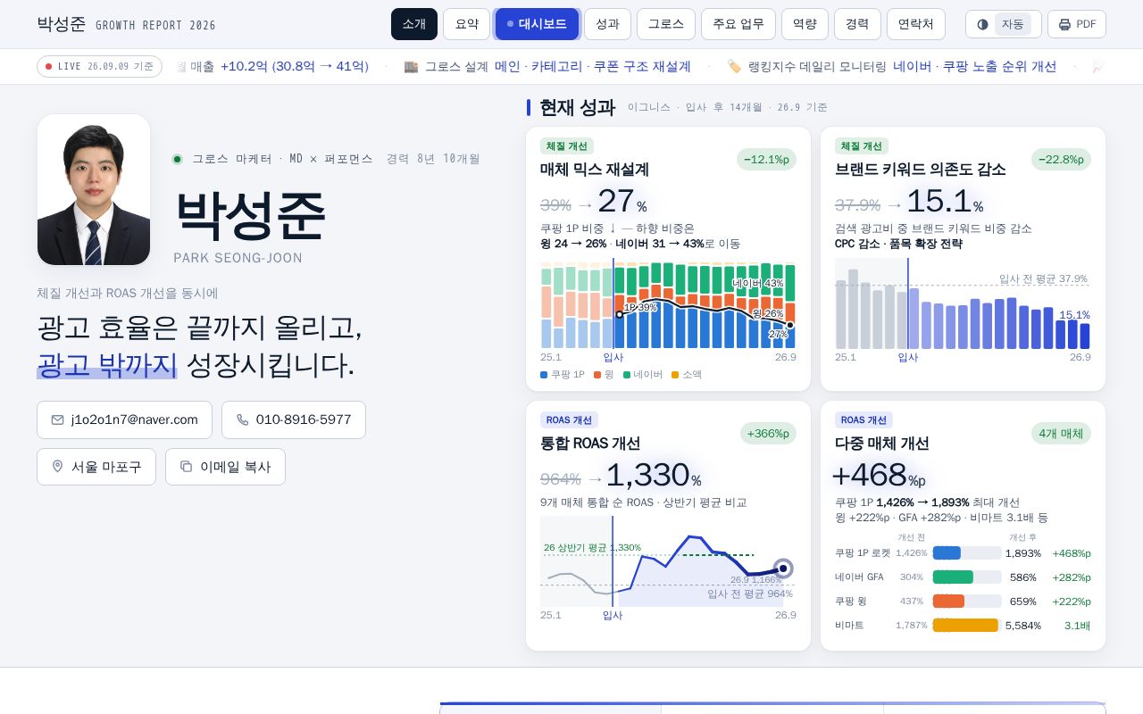 Preview of 박성준 · Growth Report 2026 — 웹 이력서