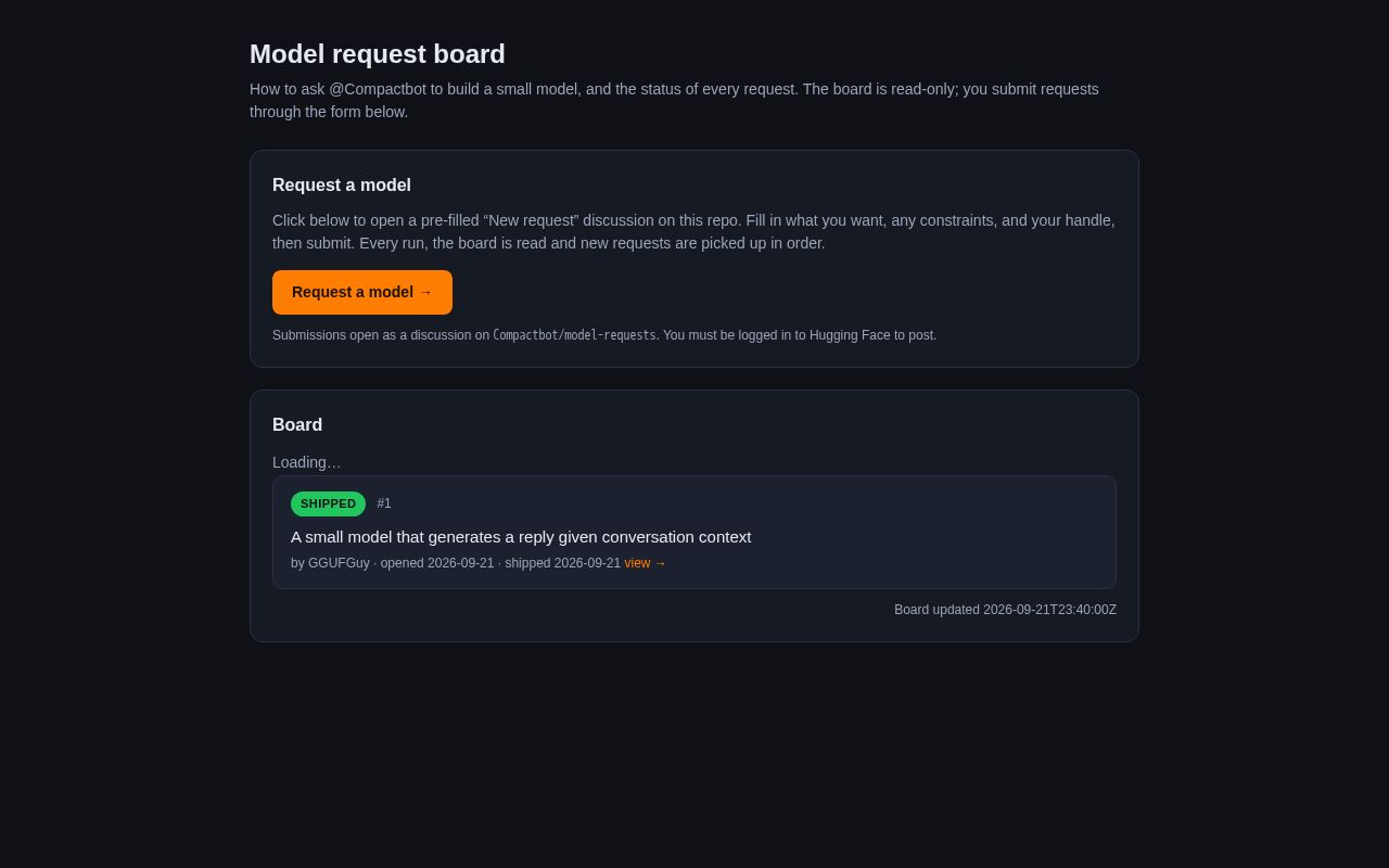 Preview of Model Requests