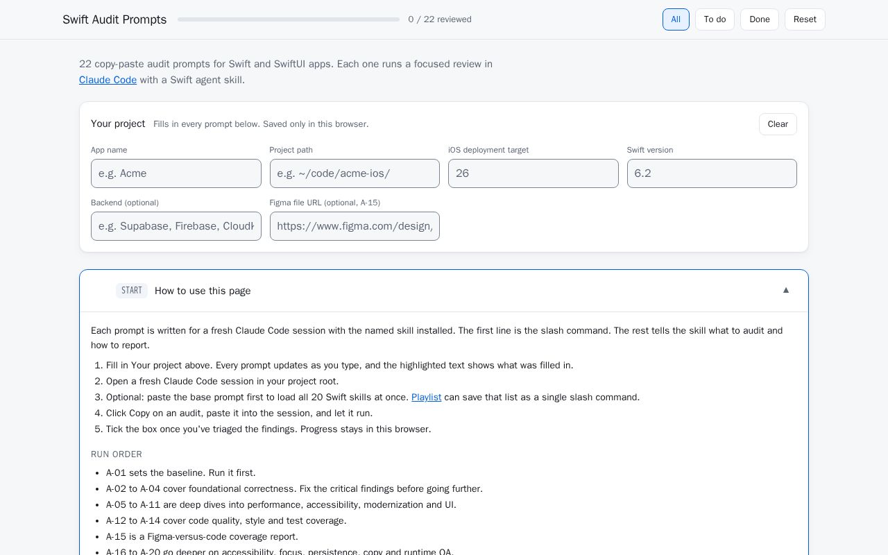Preview of Swift Audit Prompts