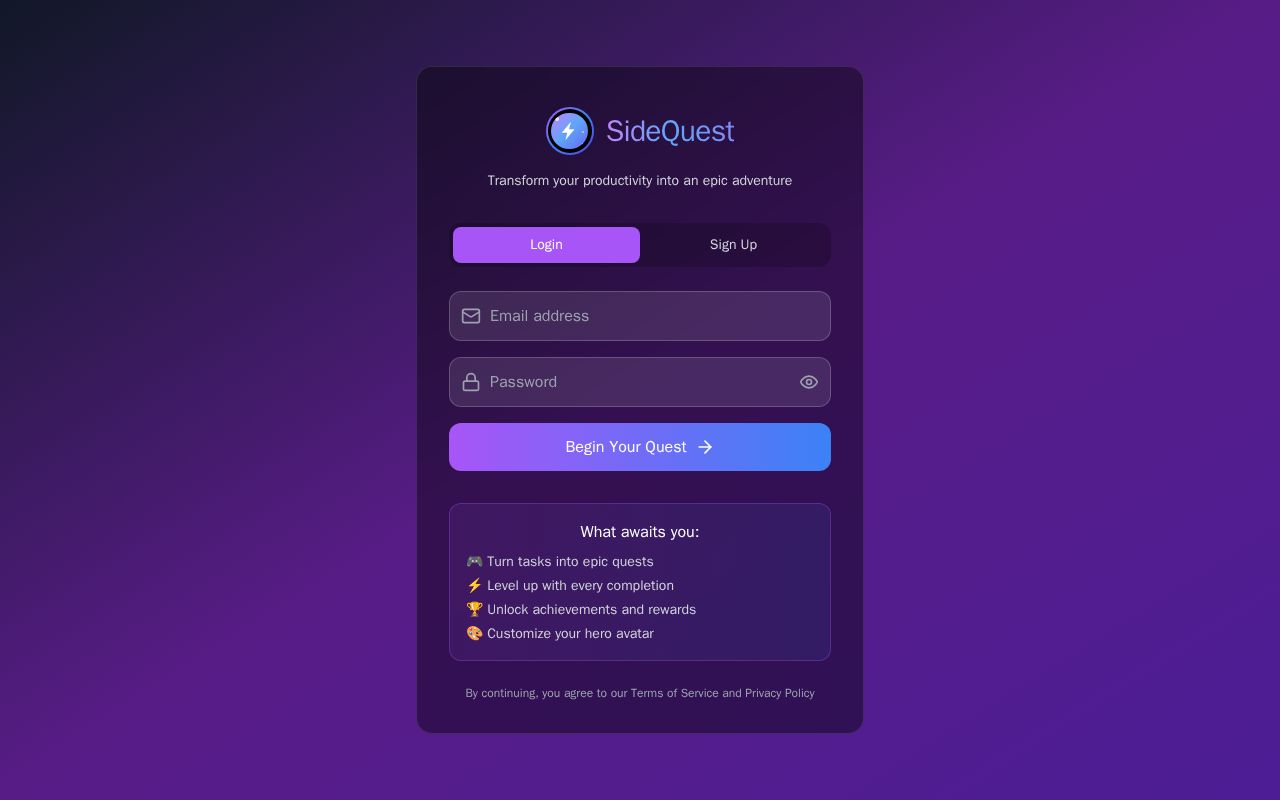 Preview of SideQuest: Gamified AI Productivity Coach