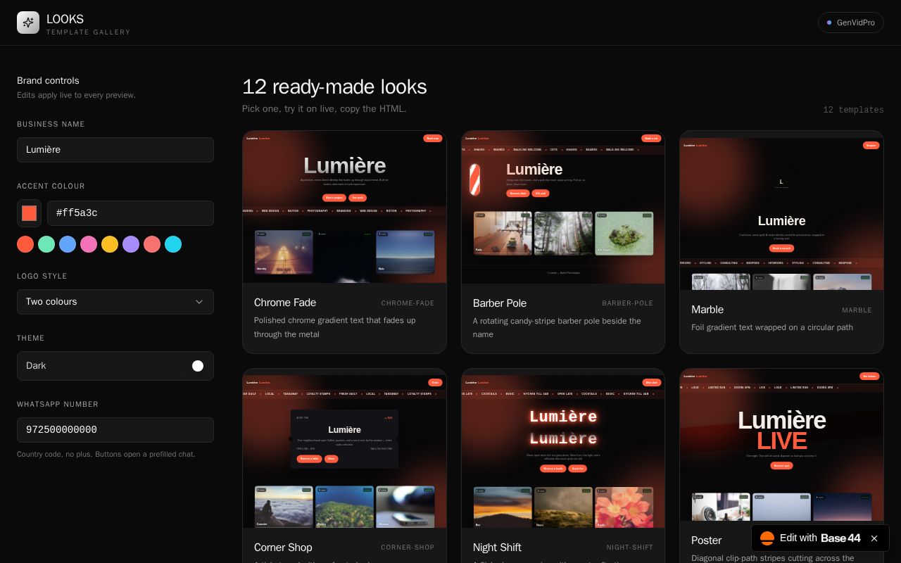 Preview of Looks Gallery