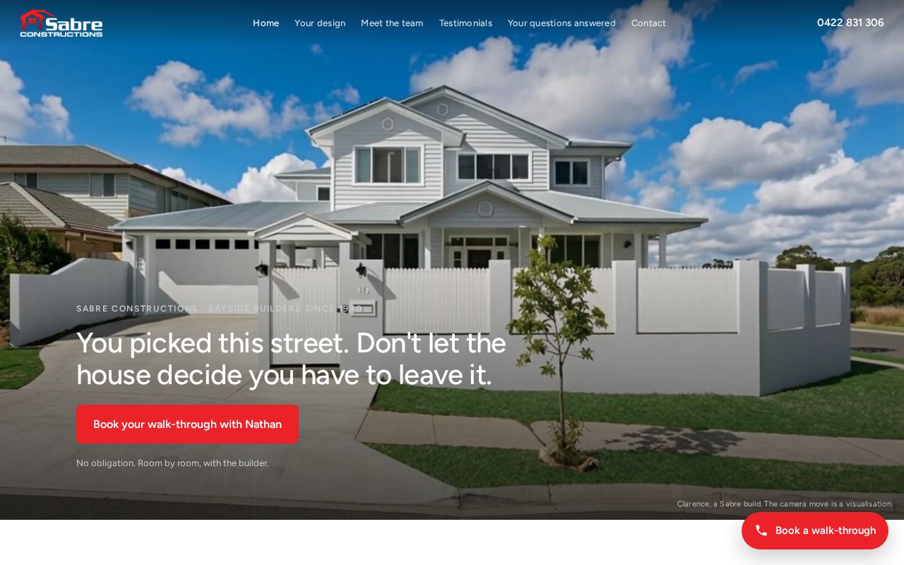 Preview of Sabre Constructions Web Site