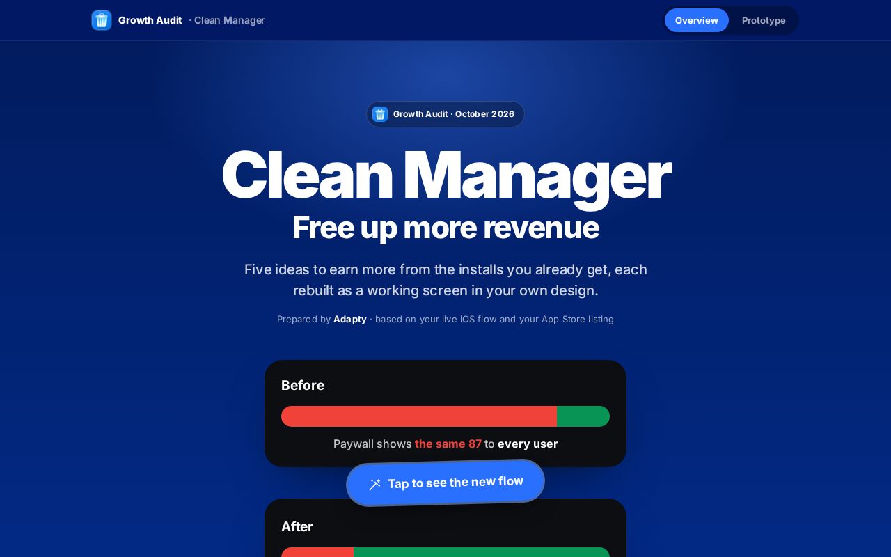 Preview of Cleanmanager Flow Rebuild