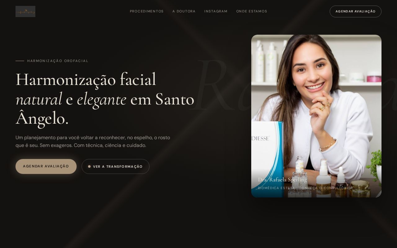 Preview of Site Dra. Rafaela Sperling — Biomedicina Estética, Santo Ângelo/RS