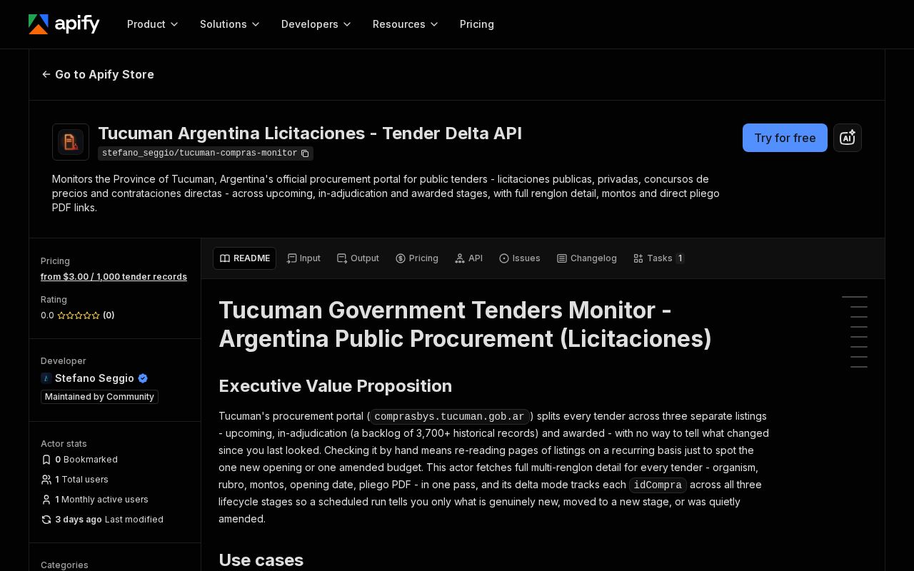 Preview of Tucuman Compras Monitor