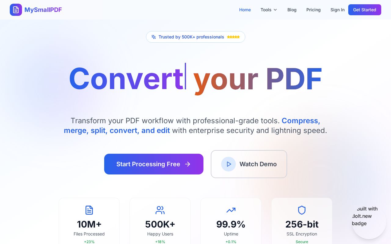 Preview of MySmallPDF