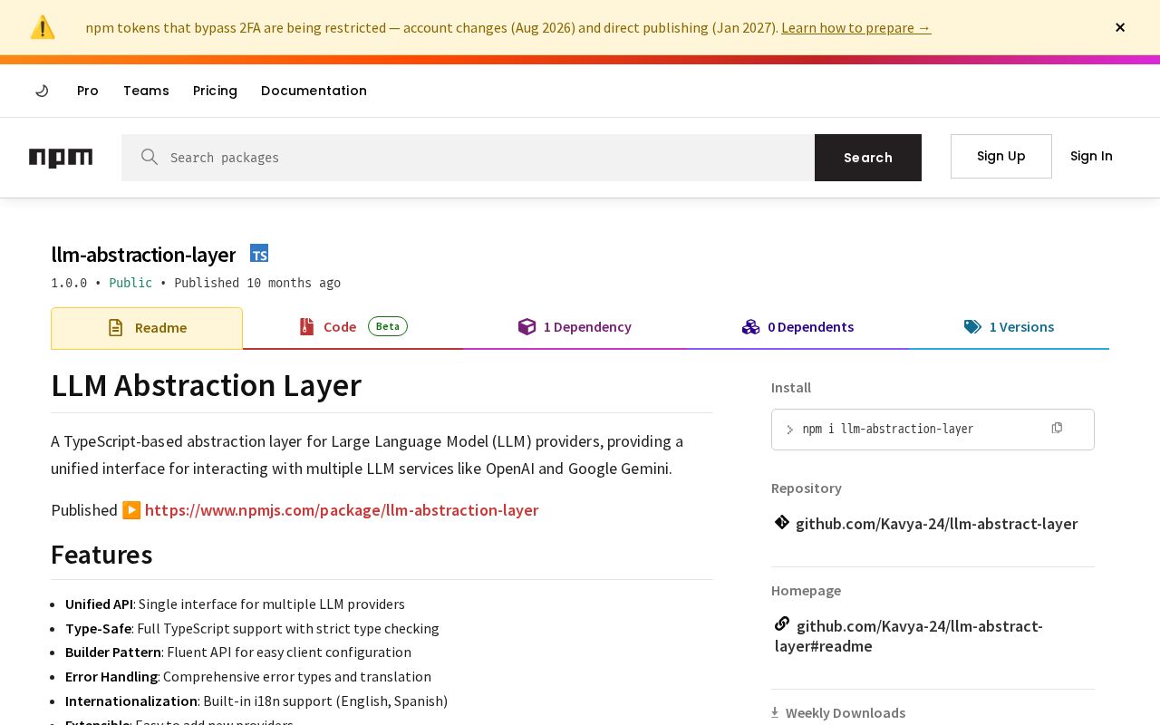 Preview of LLM-Abstraction-Layer