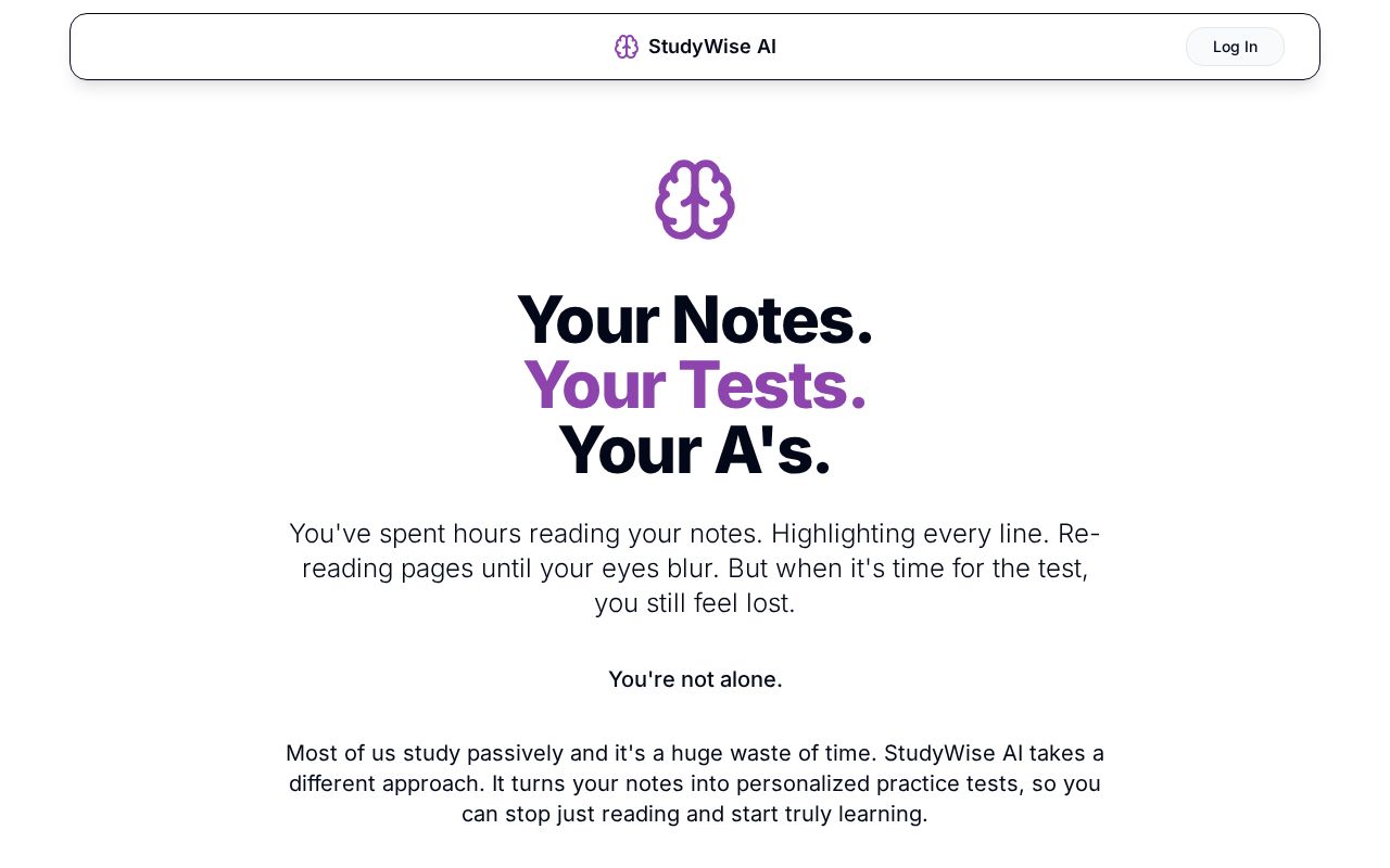 Preview of Studywise AI