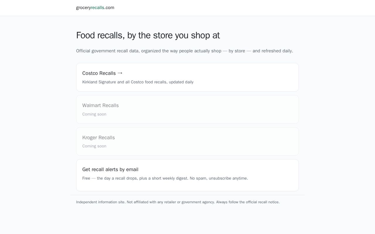 Preview of Groceryrecalls