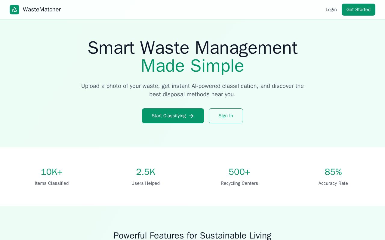 Preview of WasteMatcher – Intelligent Waste Disposal & Recycling Guide