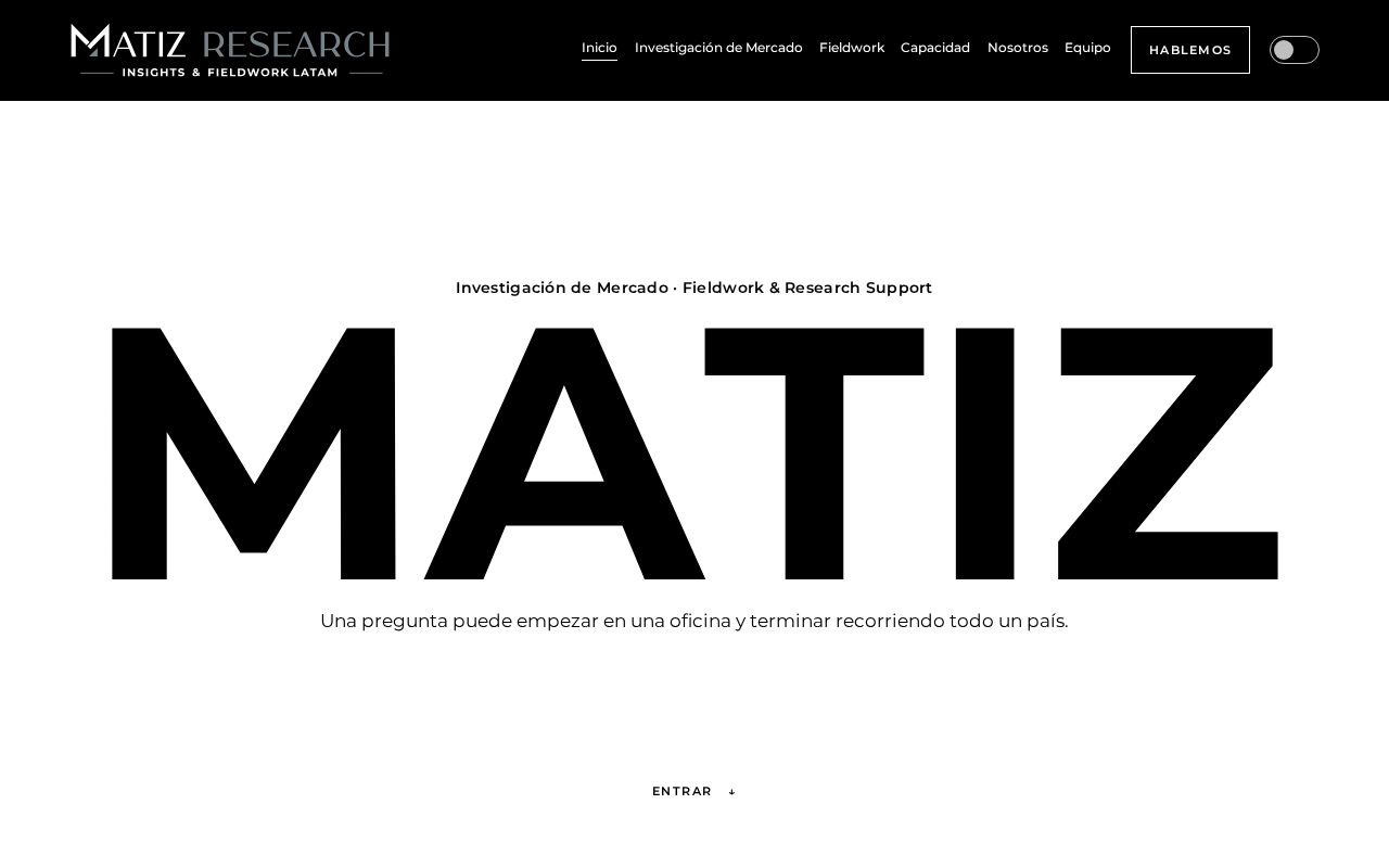Preview of Matiz Research — landing page (Claude Design canvas export)