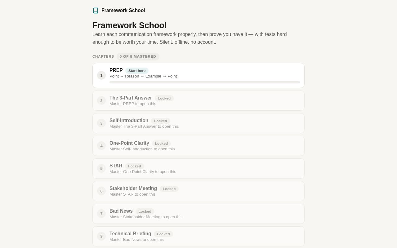 Preview of Framework School