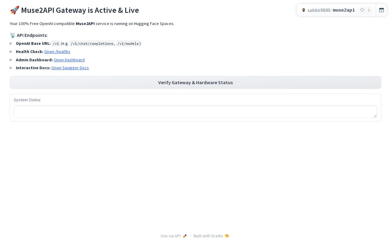 Preview of Muse2api