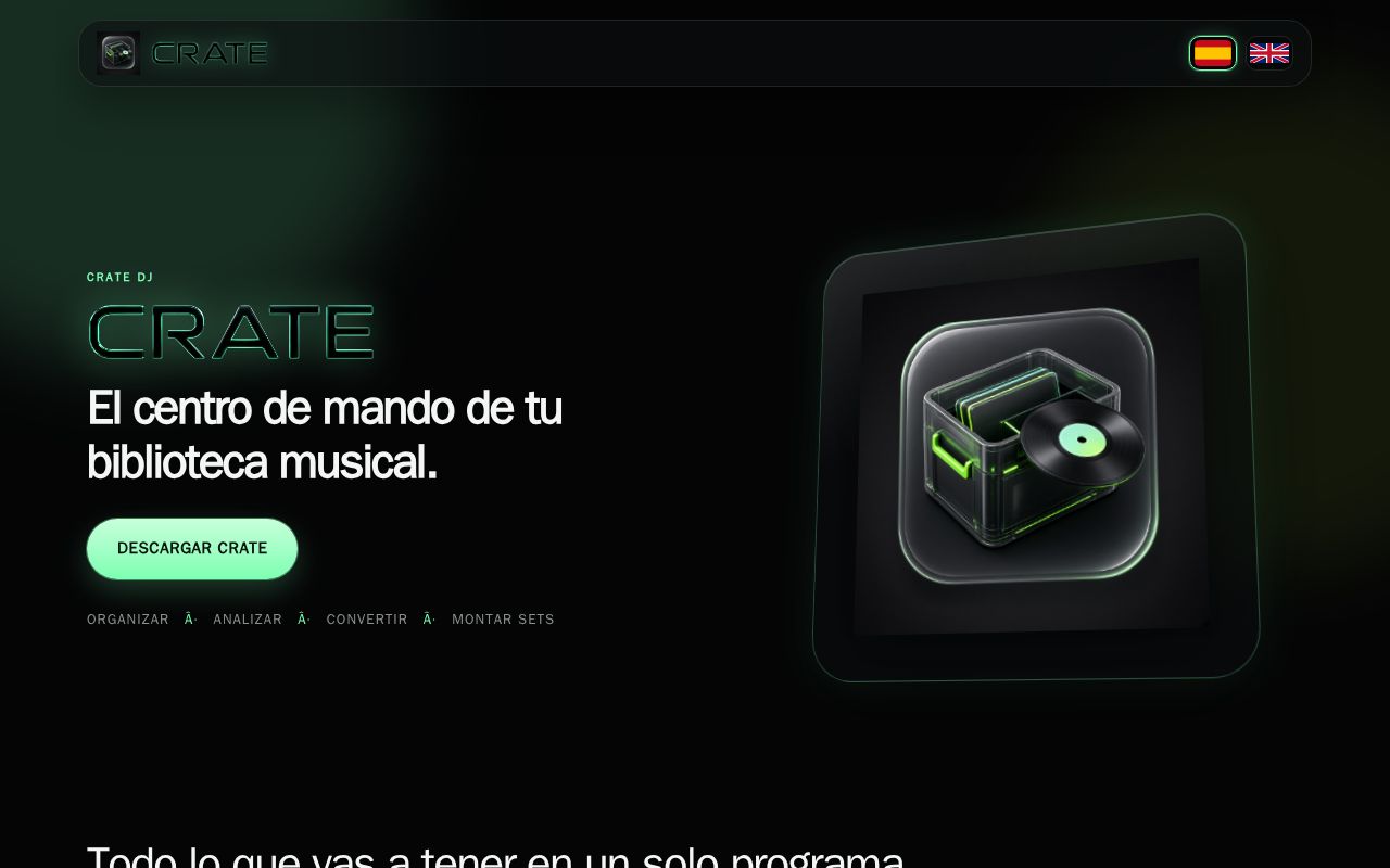 Preview of Web de Crate. El codigo de la app no esta aqui.