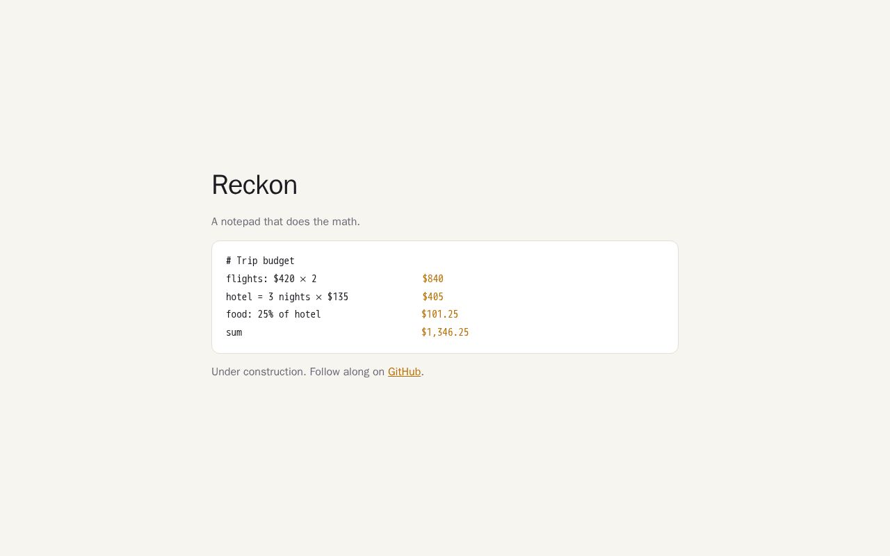 Preview of Reckon