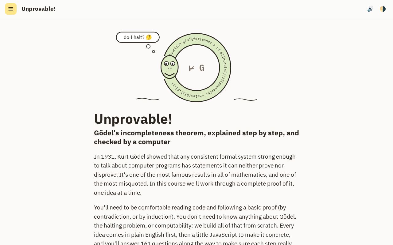 Preview of Unprovable! Gödel in Lean
