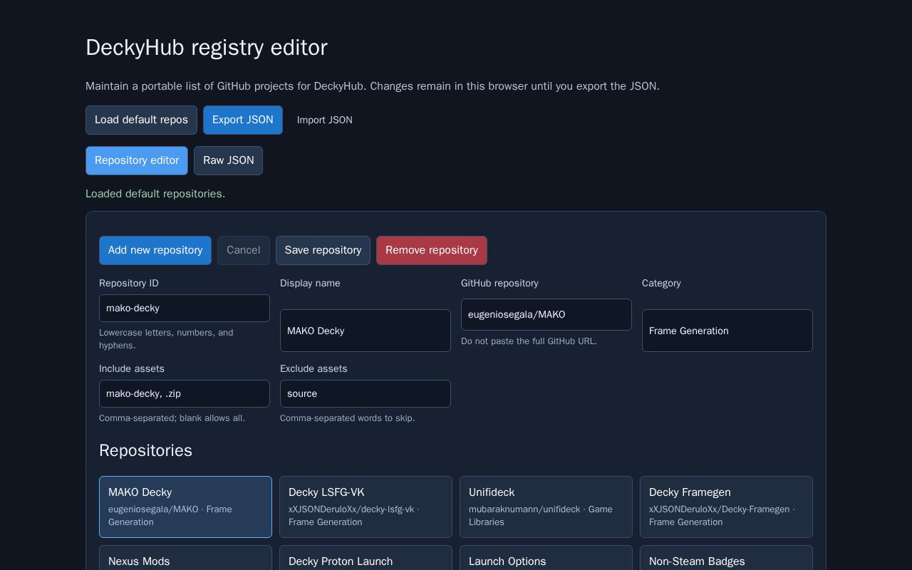 Preview of Deckyhub Plugin